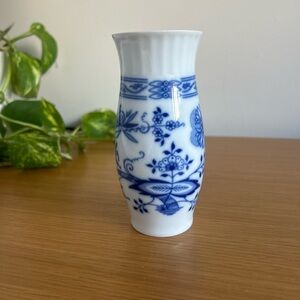 Czechoslovakian Blue Onion Porcelain Vase